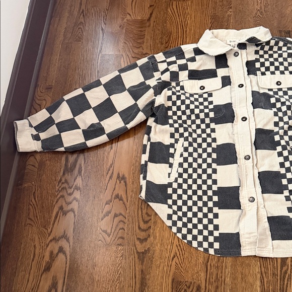BiBi Checkerboard Shacket in Black & Cream medium - Picture 7 of 13